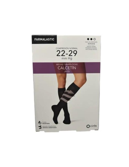 Farmalastic Calcetin Negro, Talla Grande