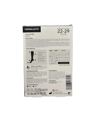 Farmalastic Calcetin Negro, Talla Grande