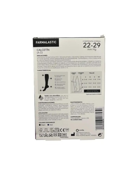 Farmalastic Calcetin Negro, Talla Grande