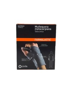 Farmalastic Muñequera Metacarpiana Neopreno Gris, Talla Unica 2