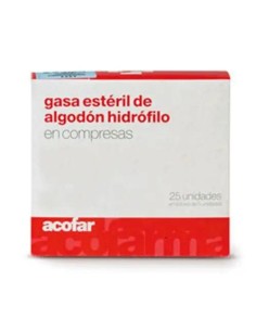 Acofar Gasa Esteril Algodon Hidrofilo En Compresas 25 unidades 2