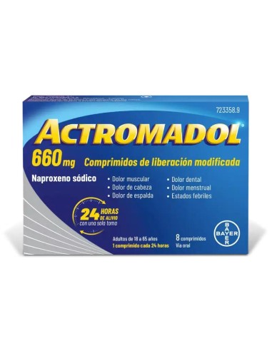 Actromadol 660 mg, 8 Comprimidos