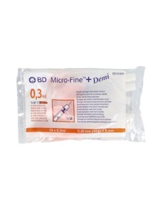 BD JERINGA INSUL MICROF 0,30X8 10U 0,3ML