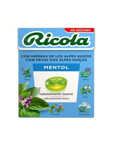 RICOLA CARAMELOS S/A MENTOL 50 GRS