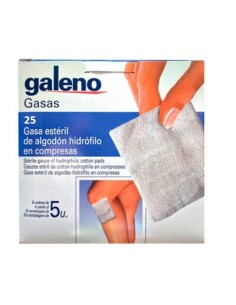 COMPRESAS GASA ESTERIL GALENO 25 UND