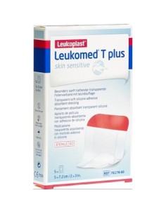 LEUKOMED T PLUS SKIN SENSIT 5X7,2 CM 5 U