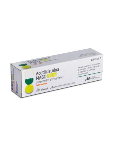 Acetilcisteina Mabo 600 mg Sabor Naranja, 20 comprimidos Efervescentes