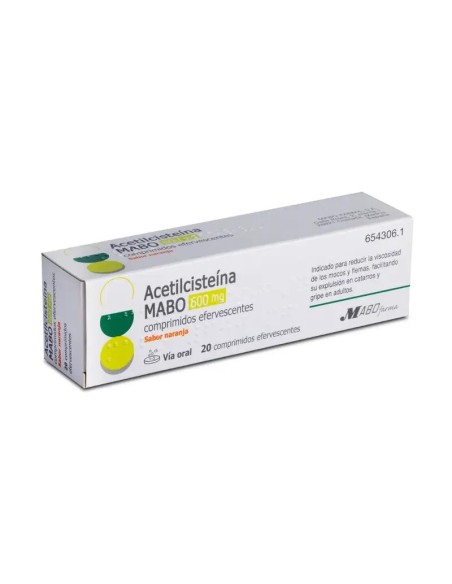 Acetilcisteina Mabo 600 mg Sabor Naranja, 20 comprimidos Efervescentes