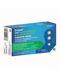 Grippal con Pseudoefredrina y Dextrometorfano, 16 cápsulas 2