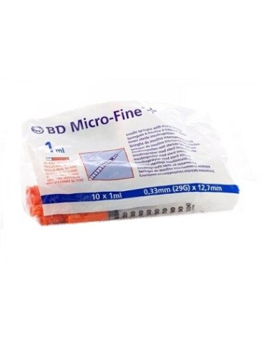 BD JERINGA INSU MICROF 0,33X12,7 10U 1ML