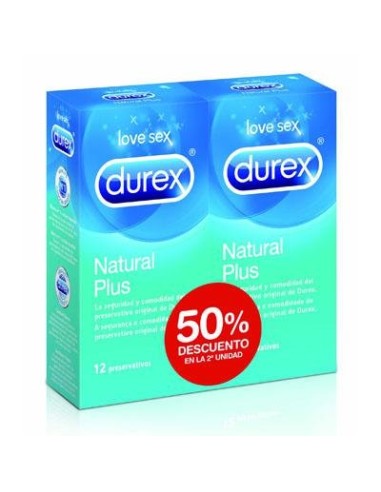 DUREX NATURAL PLUS DUPLO 2 UDAD. 50%