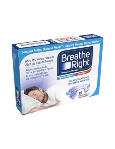 TIRAS NASALES BREATHE RIGHT PQ TRANS 10U
