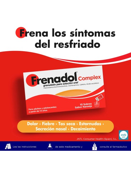 FRENADOL® Complex Antigripal, Vía Oral, 10 Sobres