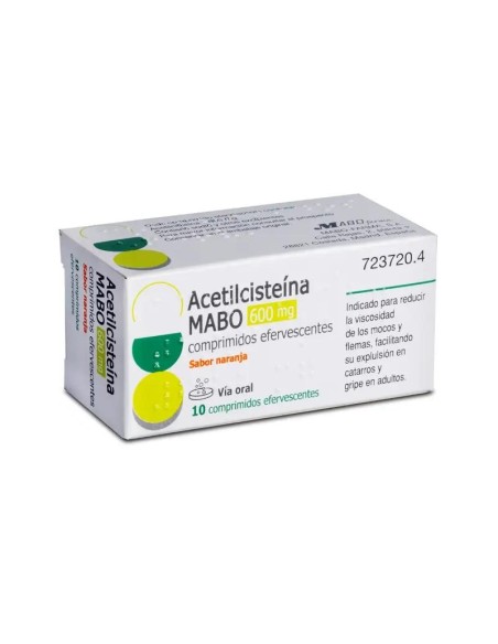 Acetilcisteina Mabo 600 mg Sabor Naranja, 20 comprimidos Efervescentes