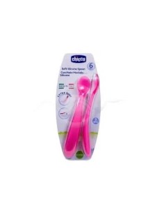 CUCHARA CHICO INFANTIL SILIC ROSA 6M 2UD