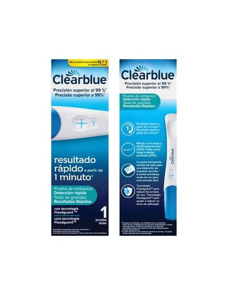 Clearblue Prueba de Embarazo con Detección Rápida, Resultado Desde Tan Solo 1 Minuto, 1 Test