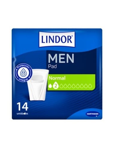 LINDOR MEN PAD NORMAL 2 GOTAS 14 UN