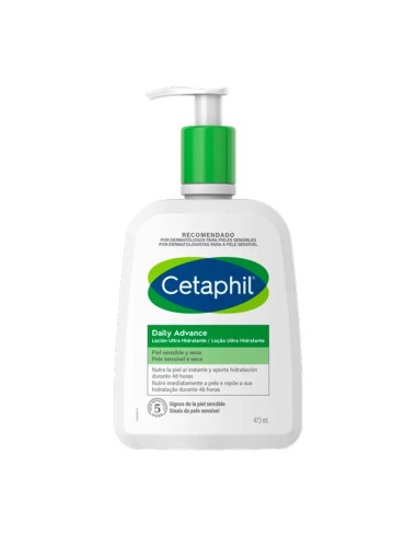 Cetaphil Loción Ultra Hidratante Daily Advance Para Pieles Sensibles y Secas, 473 ml