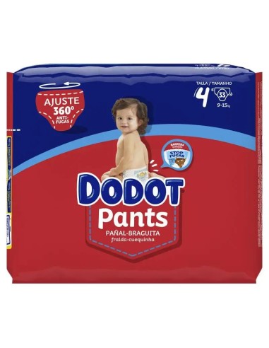 Dodot Pants Pañal Braguita Talla 4 (9-15 Kg), 33 unidades