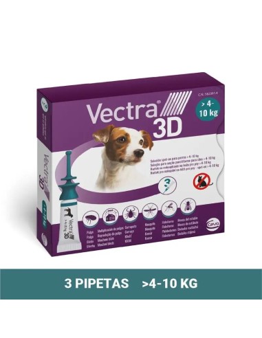 Vectra 3D Perro 4-10 kg 3 Pipetas